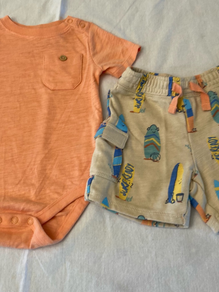 Garanimals Coral Orange Infant Short Set 18 Months